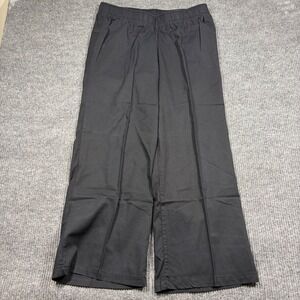 DG2 Diane Gilman Pants Womens XL Black Wide Leg Elastic Waist Cotton Lyocell